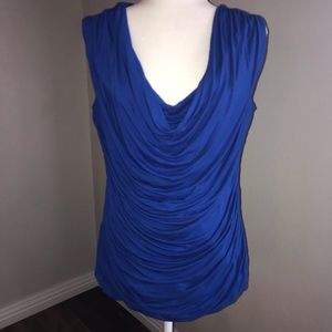 Maurices Ruched Blue Sleeveless Top Size 1